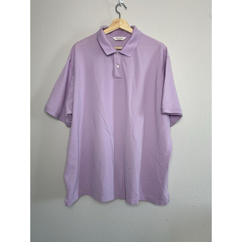 Roundtree Yorke Gold Label Supima Cotton Polo Shirt Mens XXL Lavender Purple